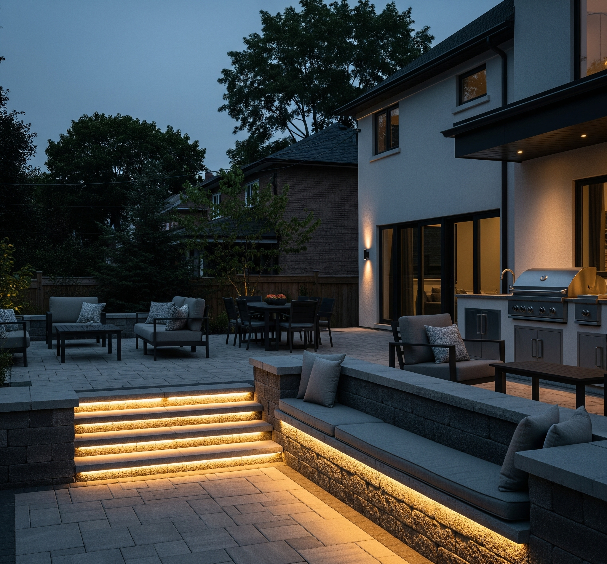 A complete backyard living space