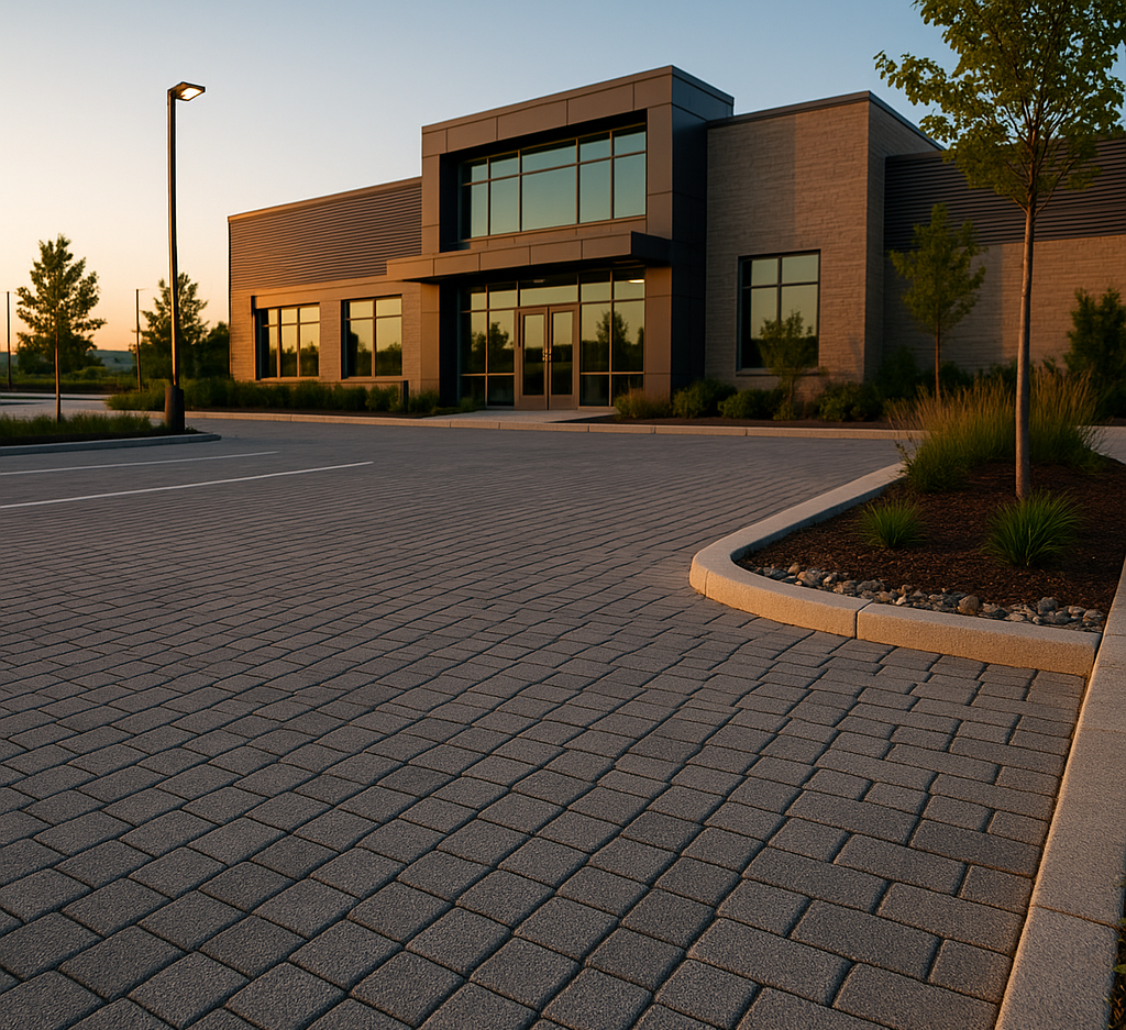 Premium commercial plaza entrance hardscaping by Cinintiriks in the GTA