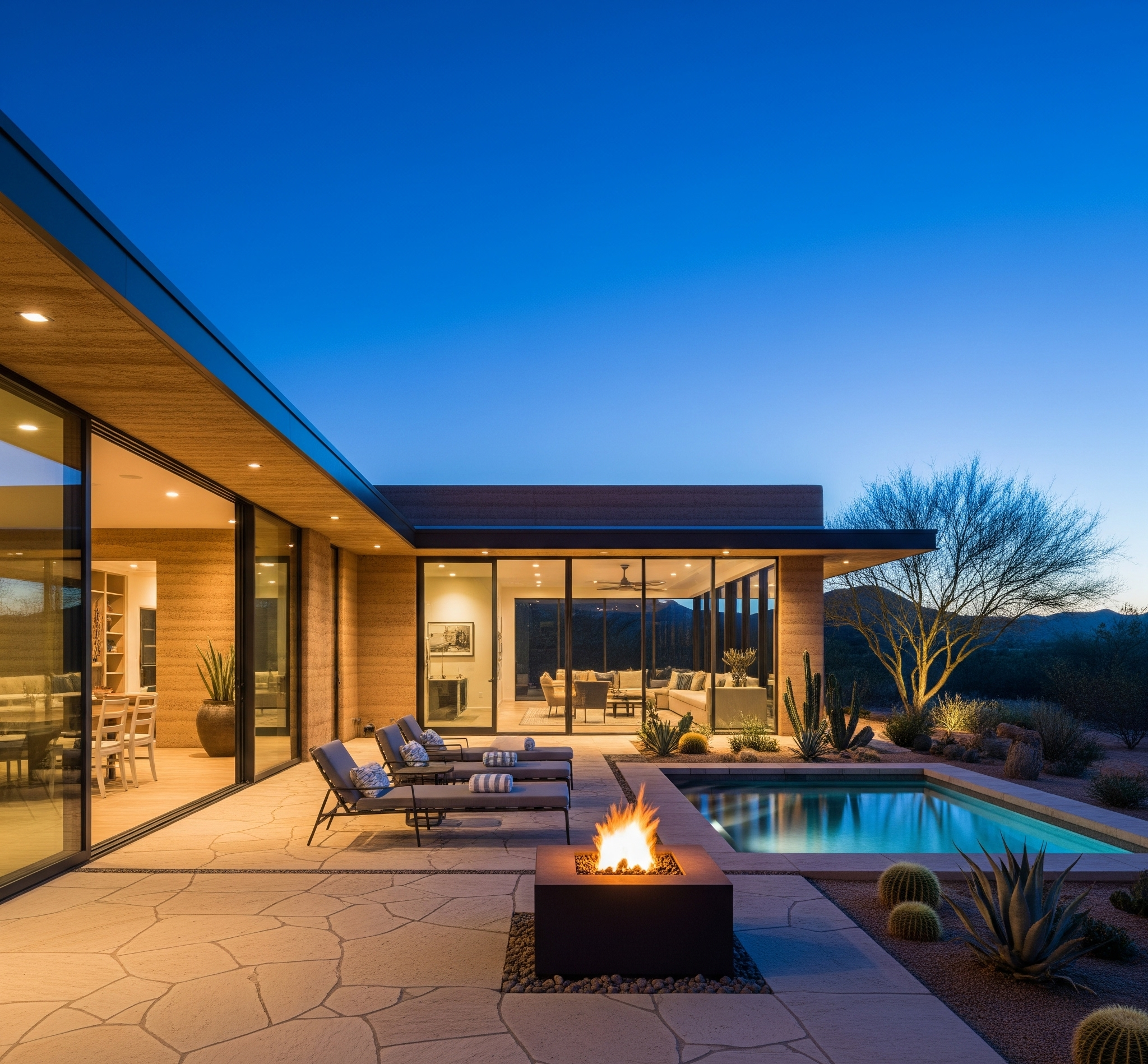 An elegant and modern interlock patio for entertaining